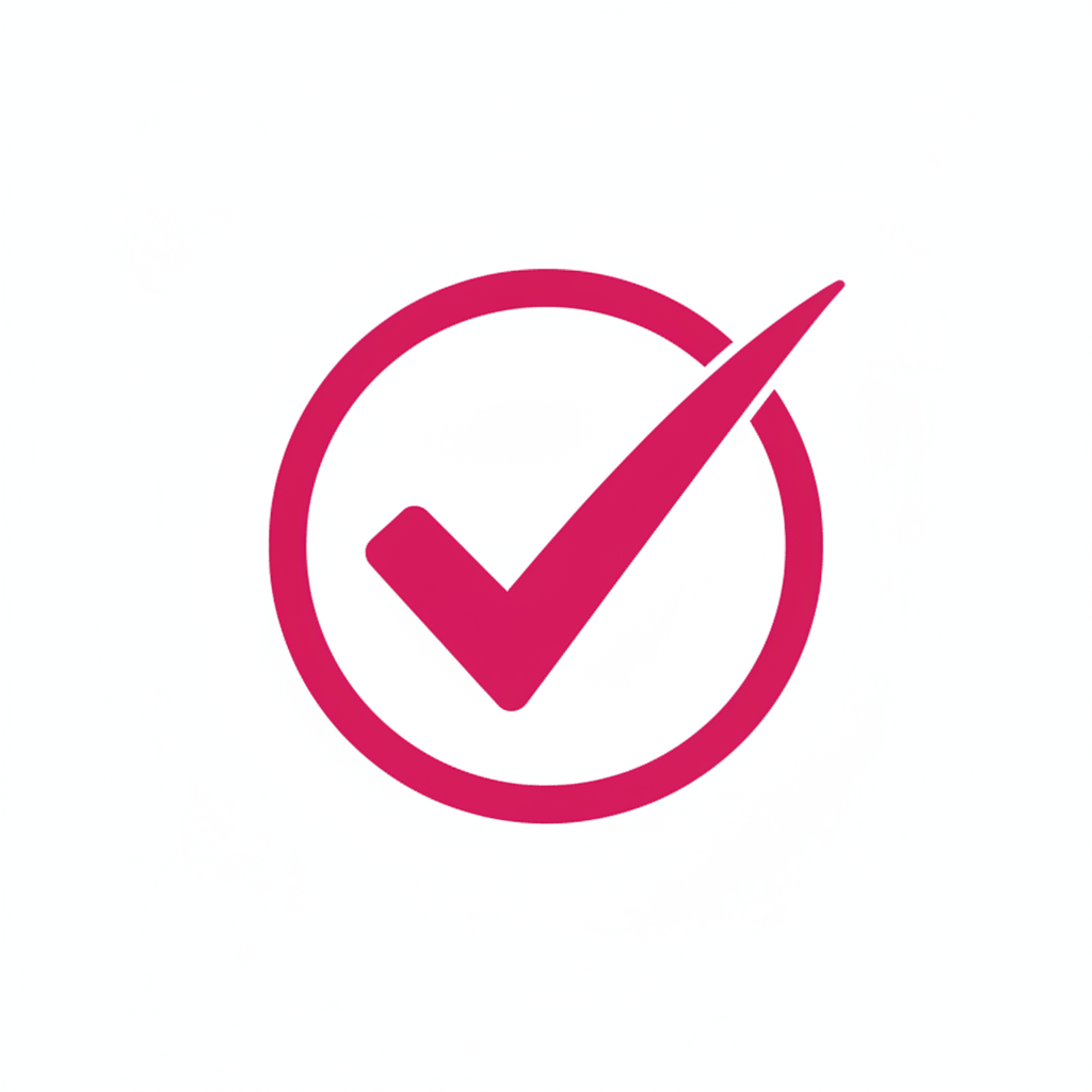 Icône de coche rose